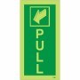 Glow in the dark pull door emergency safety sign BS 5499 compliant