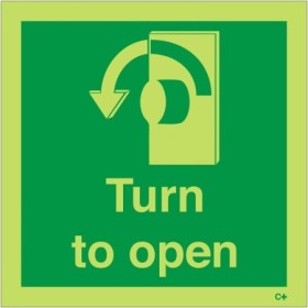 Glow in the Dark Turn to Open Arrow Left Sign