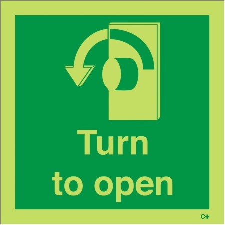 Glow in the Dark Turn to Open Arrow Left Sign