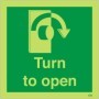 Glow in the dark turn to open arrow right sign