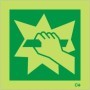 Glow in the dark in case of fire break glass safety sign