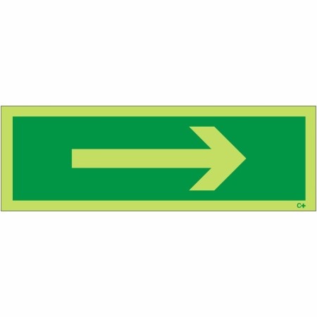 Glow in the Dark Arrow Only Sign with right arrow symbol