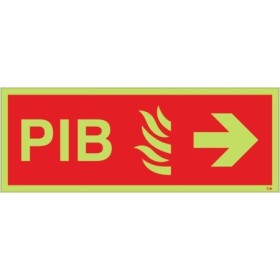 Glow in the dark PIB arrow right emergency information box sign