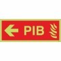 Glow in the dark Premises Information Box PIB Arrow Left safety sign