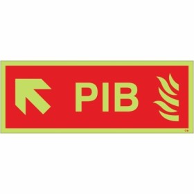Glow in the dark premises information box PIB arrow up left safety sign