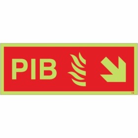 Glow in the dark premises information box PIB arrow down right safety sign