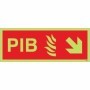 Glow in the dark premises information box PIB arrow down right safety sign