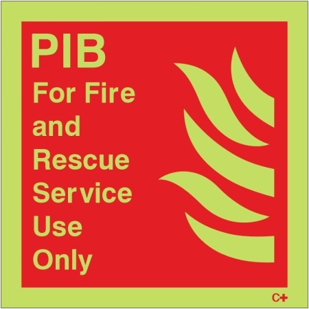 Glow in the dark Premises Information Box for fire and rescue service use only sign