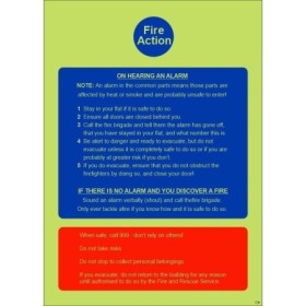Glow in the dark fire action stay put sign for flats and apartments
