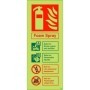 Glow in the dark foam spray fire extinguisher safety sign