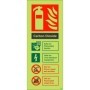 Glow in the dark carbon dioxide fire extinguisher sign