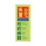 Glow in the dark ABC powder fire extinguisher safety sign compliant with BS 5499