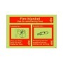 Glow in the dark fire blanket use for smothering fires safety sign