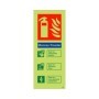 Glow in the dark Monnex powder fire extinguisher ID safety sign