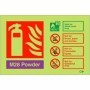 Glow in the dark M28 powder fire extinguisher identification sign