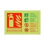 Glow in the dark alcohol resistant foam fire extinguisher ID safety sign