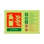 Glow in the dark LITH-EX fire extinguisher ID safety sign