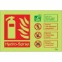 Glow in the dark Hydro-Spray fire extinguisher identification safety sign