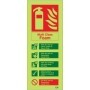 Glow in the dark multi class foam fire extinguisher ID sign
