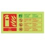 Glow in the dark Welsh and English water spray fire extinguisher ID sign