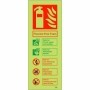 Glow in the dark fluorine free foam fire extinguisher ID safety sign
