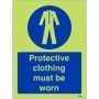 Glow in the dark protective clothing must be worn mandatory safety sign
