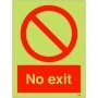 Glow in the dark No Exit safety sign with prohibition symbol