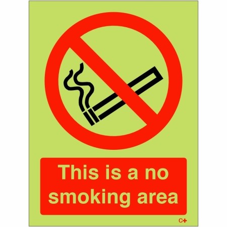 Glow In The Dark This Is A No Smoking Area prohibition safety sign