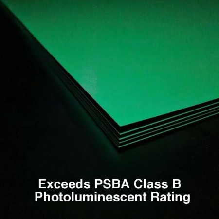 Glow in the Dark photoluminescent sample pack for safety sign materials