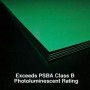 Glow in the Dark photoluminescent sample pack for safety sign materials