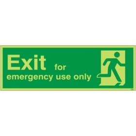 Glow in the dark exit for emergency use only safety sign