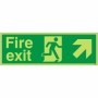 Glow in the dark fire exit up right directional safety sign