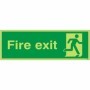 Glow in the Dark Final Fire Exit Man Right Sign with running man symbol