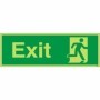 Glow in the dark exit sign with running man symbol pointing right