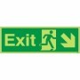 Glow in the dark Exit Arrow Down Right Sign