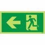 Glow in the dark fire exit symbol only sign with left arrow and running man