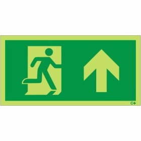 Glow in the dark fire exit symbol only with arrow up sign