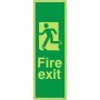 Glow in the dark fire exit running man sign with left arrow direction