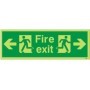 Glow in the dark fire exit sign with left and right arrows and running man symbol