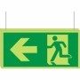  Double Sided Glow in the Dark Fire Exit Arrow Right Sign with running man and directional arrow