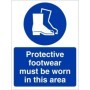 Protective footwear must be worn in this area mandatory PPE safety sign