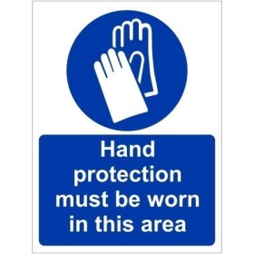 Hand protection must be worn in this area mandatory PPE safety sign