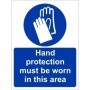 Hand protection must be worn in this area mandatory PPE safety sign
