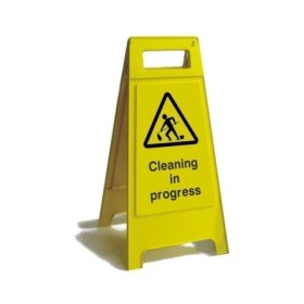 Cleaning in progress free standing sign 600mm