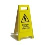 Danger electric shock risk free standing sign 600mm