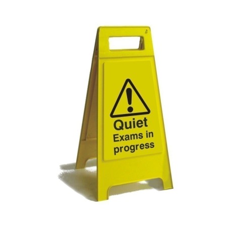 Quiet exams in progress free standing sign 600mm