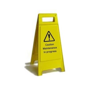 Caution maintenance in progress freestanding safety sign