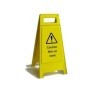 Caution men at work freestanding safety sign
