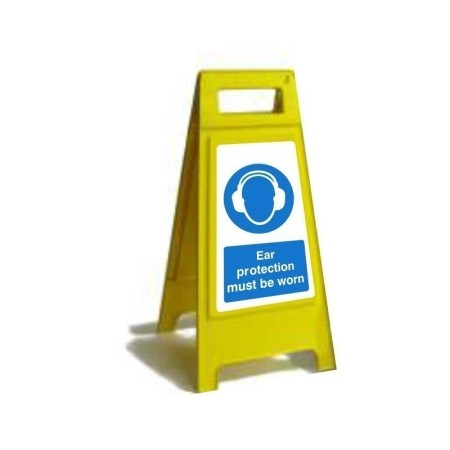 Ear protection must be worn free standing mandatory safety sign