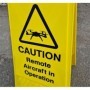 Caution Remote Aircraft In Operation Freestanding Sign | Safety Signs UK